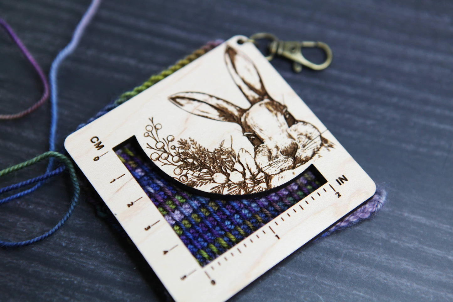 Forest Rabbit Fiber Arts Swatch Ruler, Maple & Bronze Clasp