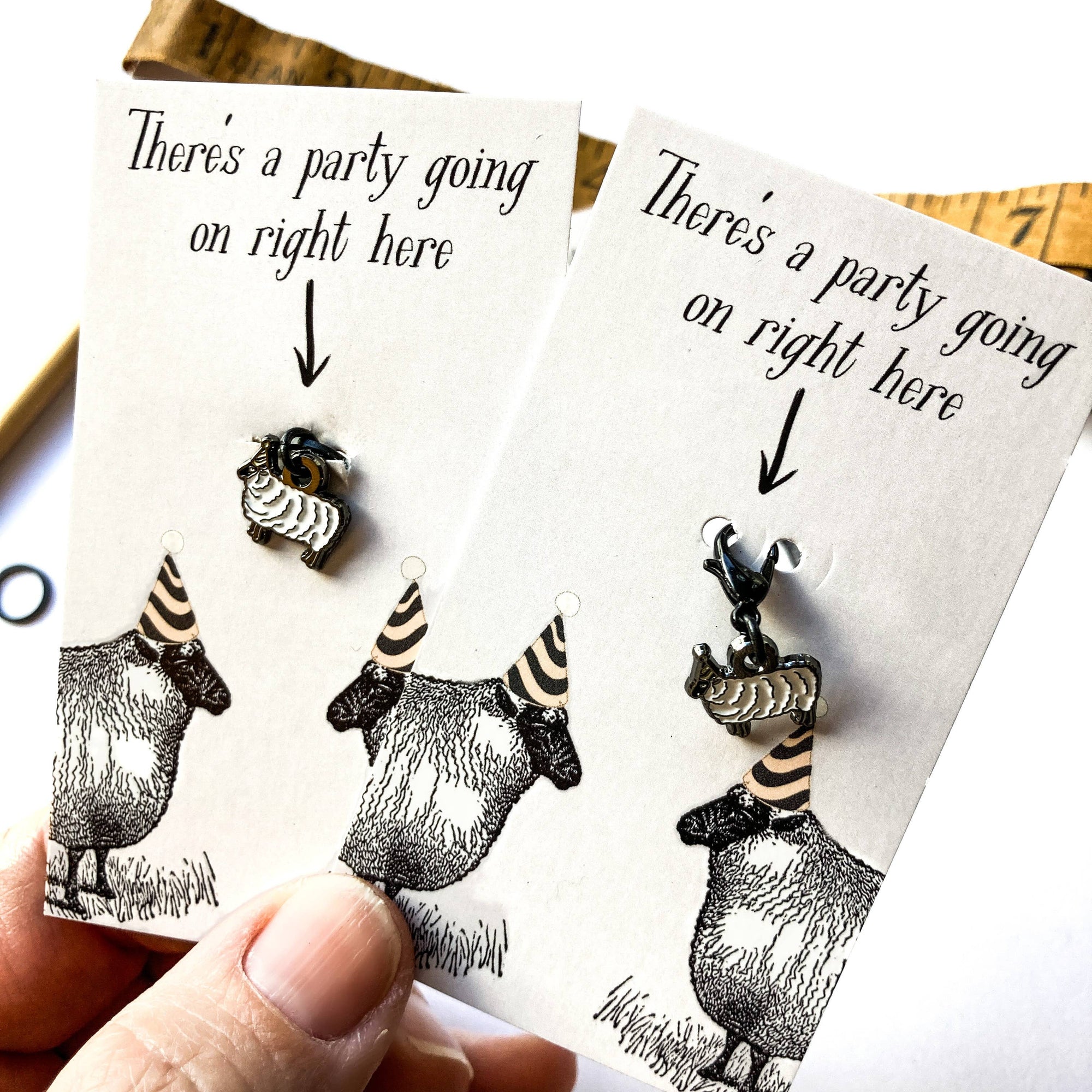 Party sheep stitch marker or progress keeper