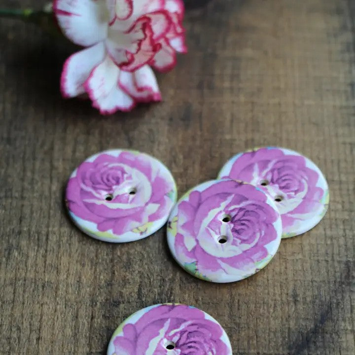 Vintage Florals Ceramic Buttons