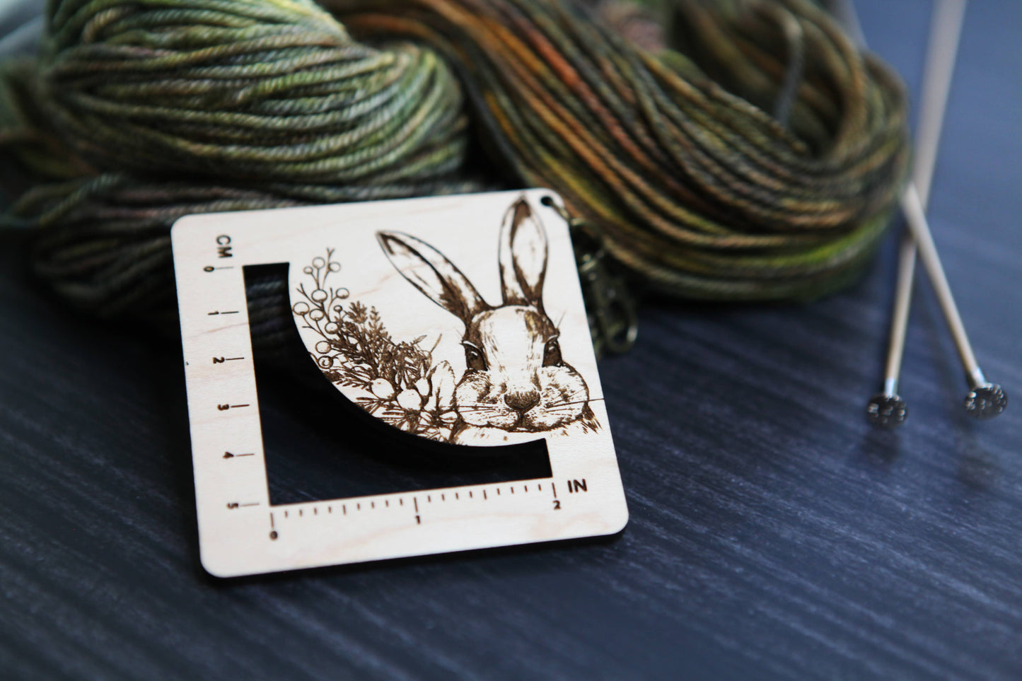 Forest Rabbit Fiber Arts Swatch Ruler, Maple & Bronze Clasp