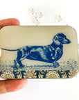 Dachshund notions tin, stitch marker tin