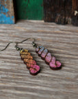 Yarn Hank Earrings - Mixed Colors/Wood for Fiber Enthusiasts