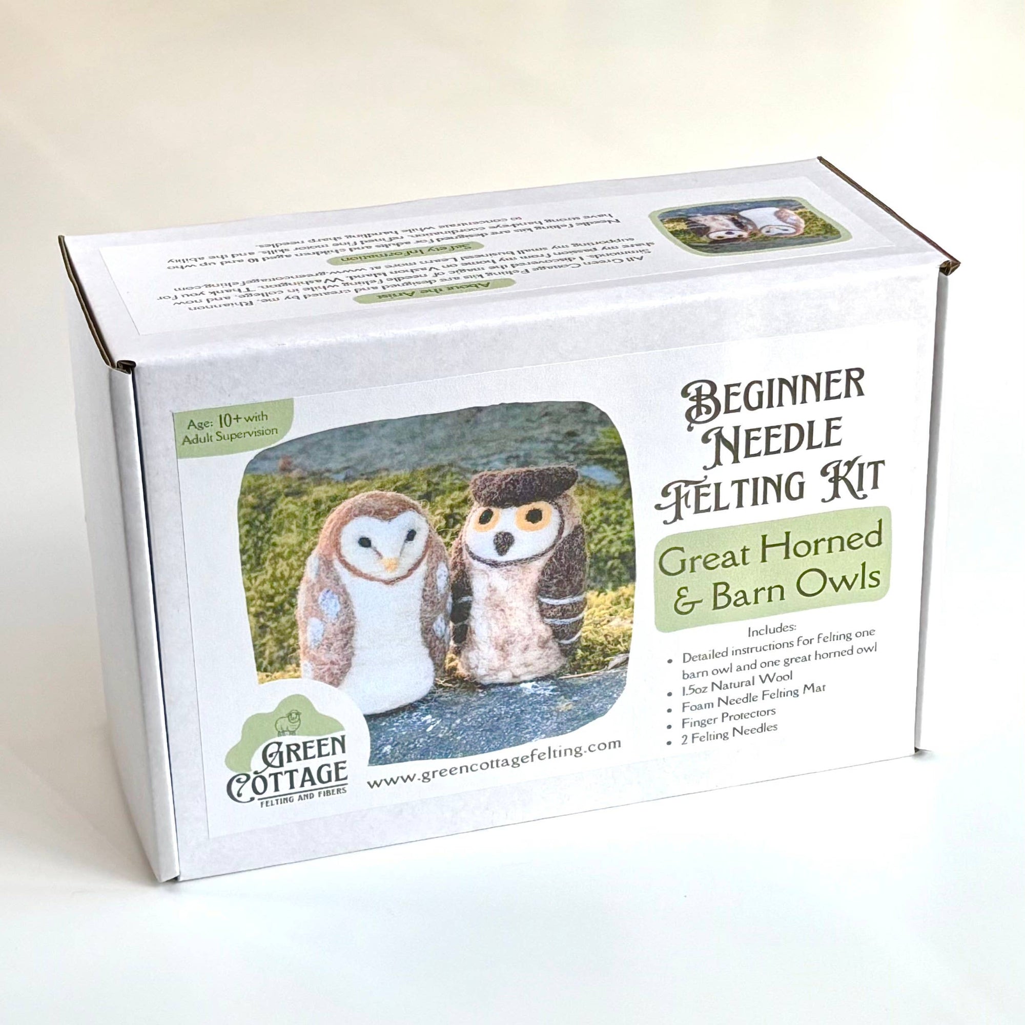 Great Horned and Barn Owls Needle Felting Kit