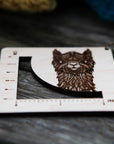 Alpaca Fiber Arts Swatch Ruler, Maple & Bronze Clasp