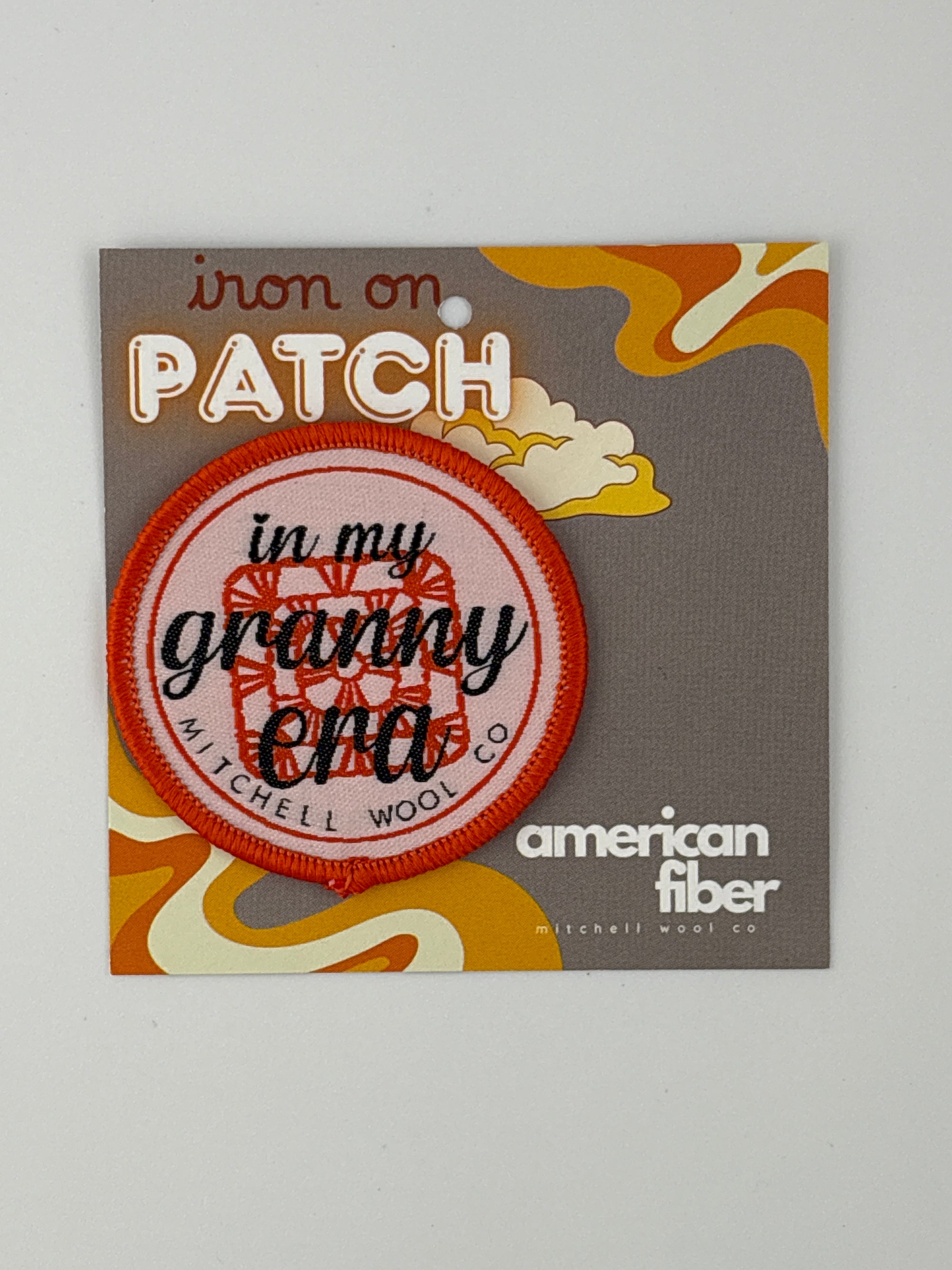 Scout Patch on packaging with 'American Fiber' branding on a gray background 
