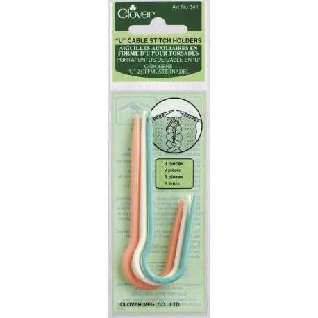 Clover - U-Shaped Cable Stitch Holders - 3 pack